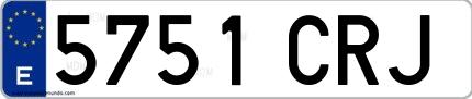 Ejemplo de matrícula española 5751 CRJ