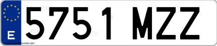 Ejemplo de matrícula española 5751 MZZ