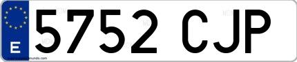 Ejemplo de matrícula española 5752 CJP