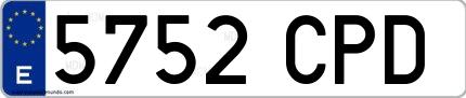 Ejemplo de matrícula española 5752 CPD