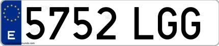 Ejemplo de matrícula española 5752 LGG