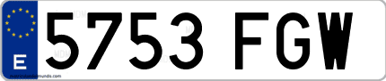 Ejemplo de matrícula de coche ordinaria 5753 FGW
