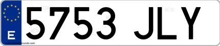 Ejemplo de matrícula española 5753 JLY