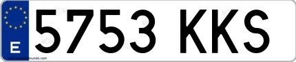 Ejemplo de matrícula española 5753 KKS