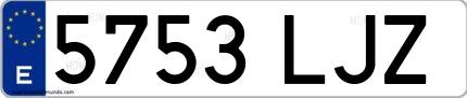 Ejemplo de matrícula española 5753 LJZ