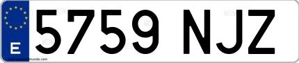 Ejemplo de matrícula española 5759 NJZ