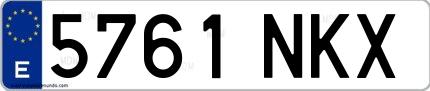 Ejemplo de matrícula española 5761 NKX