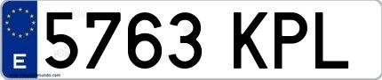 Ejemplo de matrícula española 5763 KPL