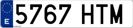 Ejemplo de matrícula española 5767 HTM