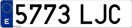 Ejemplo de matrícula española 5773 LJC