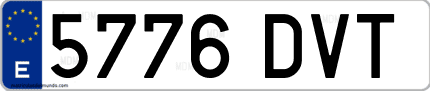Ejemplo de matrícula de coche ordinaria 5776 DVT