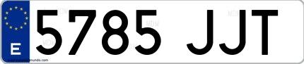 Ejemplo de matrícula española 5785 JJT