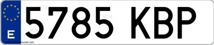 Ejemplo de matrícula española 5785 KBP