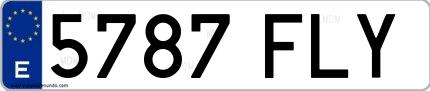 Ejemplo de matrícula española 5787 FLY
