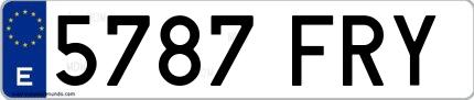 Ejemplo de matrícula española 5787 FRY