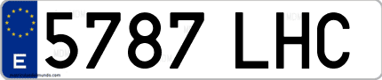 Ejemplo de matrícula de coche ordinaria 5787 LHC