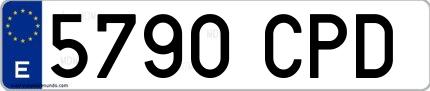 Ejemplo de matrícula española 5790 CPD