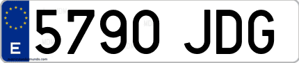 Ejemplo de matrícula de coche ordinaria 5790 JDG