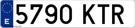 Ejemplo de matrícula española 5790 KTR