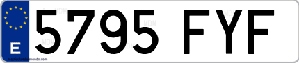 Ejemplo de matrícula de coche ordinaria 5795 FYF
