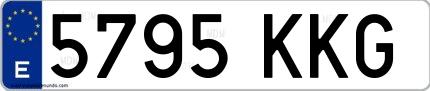 Ejemplo de matrícula española 5795 KKG