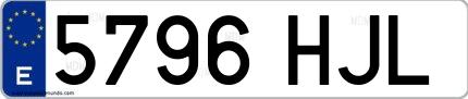 Ejemplo de matrícula española 5796 HJL