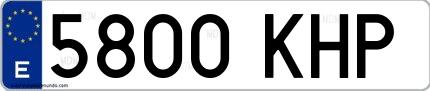 Ejemplo de matrícula española 5800 KHP