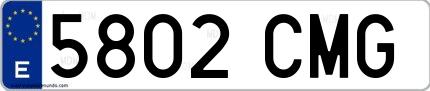 Ejemplo de matrícula española 5802 CMG