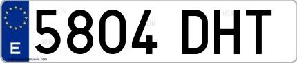 Ejemplo de matrícula española 5804 DHT