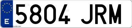 Ejemplo de matrícula española 5804 JRM
