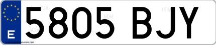 Ejemplo de matrícula española 5805 BJY