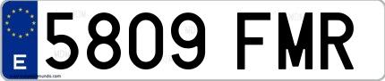 Ejemplo de matrícula española 5809 FMR