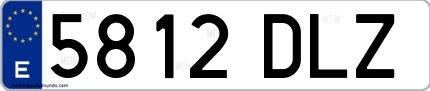 Ejemplo de matrícula de coche ordinaria 5812 DLZ