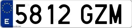 Ejemplo de matrícula española 5812 GZM