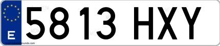 Ejemplo de matrícula española 5813 HXY