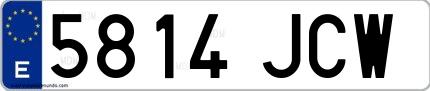 Ejemplo de matrícula española 5814 JCW