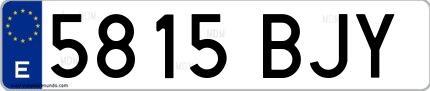 Ejemplo de matrícula española 5815 BJY