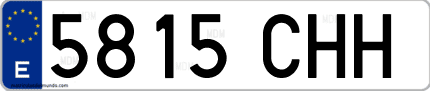 Ejemplo de matrícula de coche ordinaria 5815 CHH