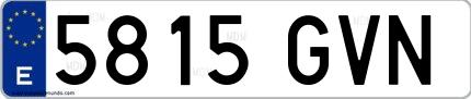 Ejemplo de matrícula española 5815 GVN