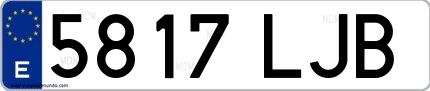 Ejemplo de matrícula española 5817 LJB