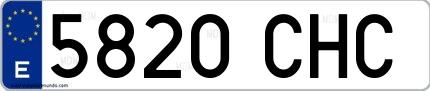 Ejemplo de matrícula española 5820 CHC