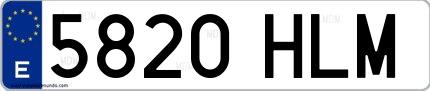 Ejemplo de matrícula española 5820 HLM