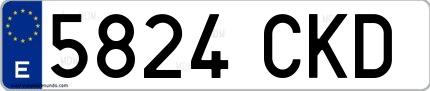 Ejemplo de matrícula española 5824 CKD