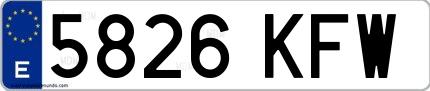 Ejemplo de matrícula española 5826 KFW