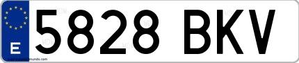 Ejemplo de matrícula española 5828 BKV