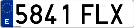 Ejemplo de matrícula de coche ordinaria 5841 FLX
