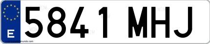 Ejemplo de matrícula española 5841 MHJ