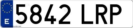Ejemplo de matrícula española 5842 LRP
