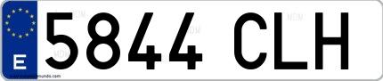 Ejemplo de matrícula española 5844 CLH