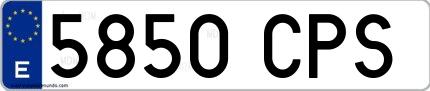 Ejemplo de matrícula española 5850 CPS